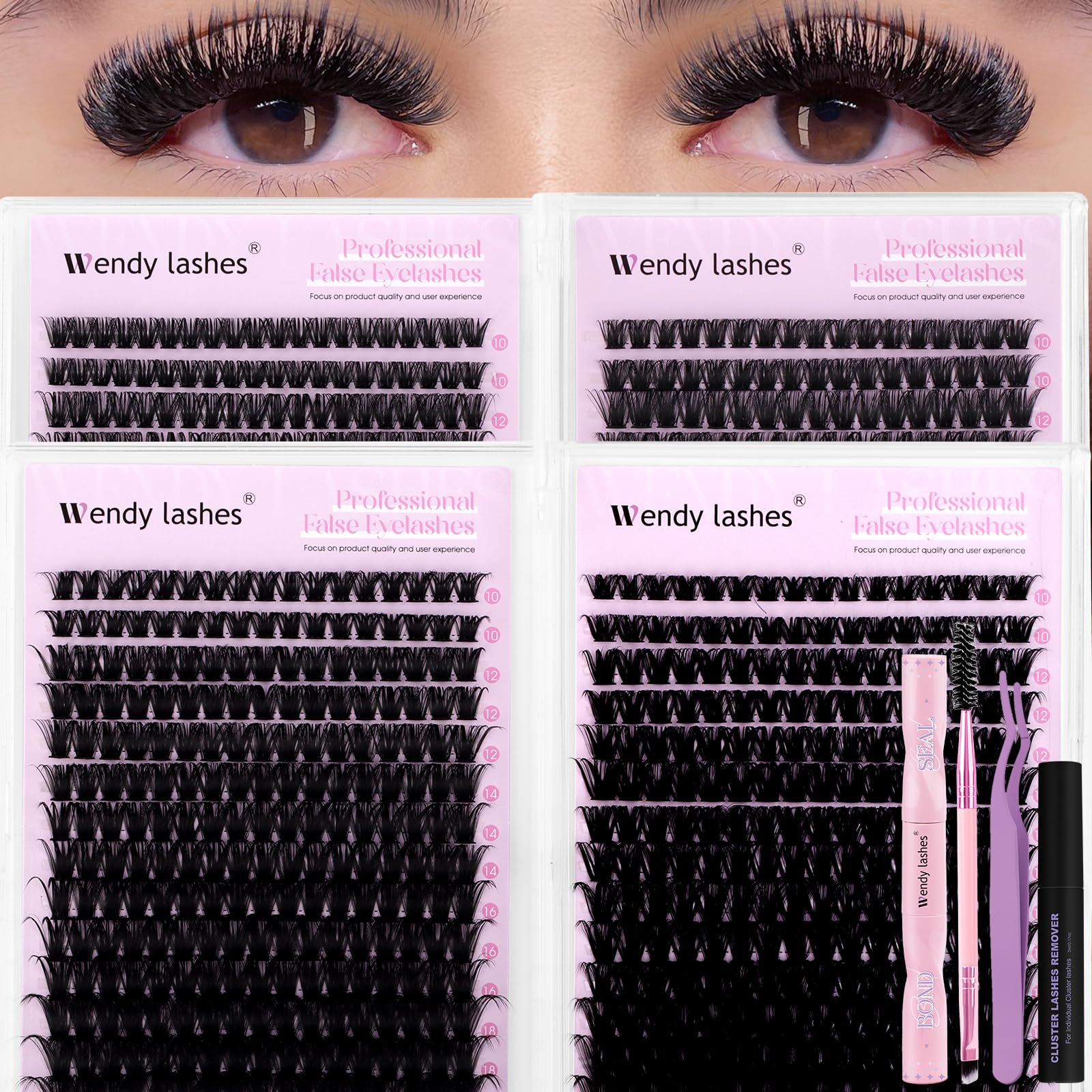 Wendy Lashes soft-tools kit with bond and seal for easy adhesion