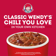 Wendy's Chili With Beans steaming bowl, comforting texture for dinners.