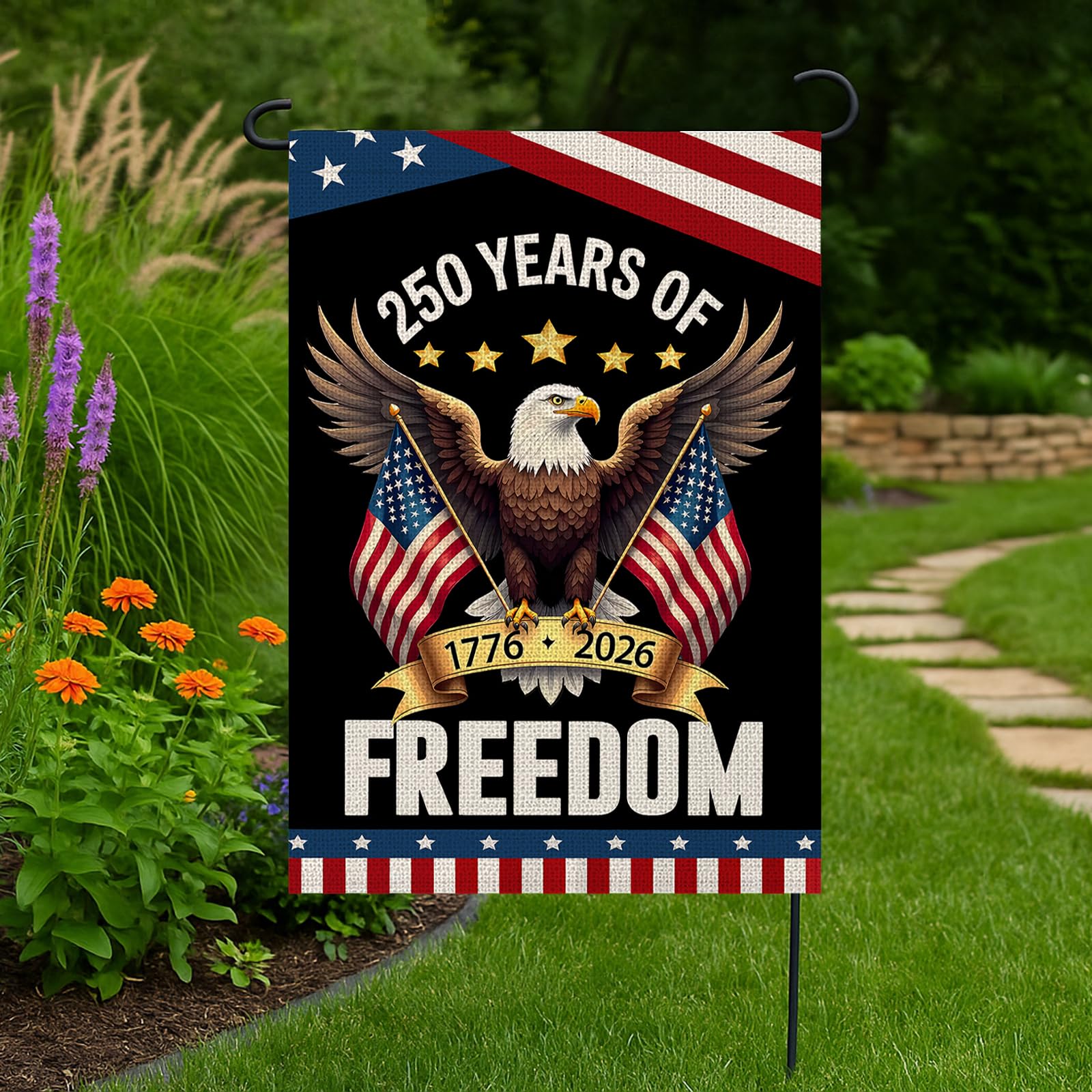 WENWELL double-sided eagle flag ensures visibility from both sides