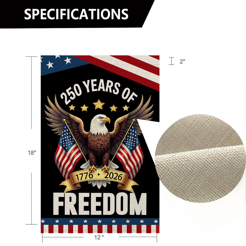 WENWELL gold anniversary banner accent on patriotic flag