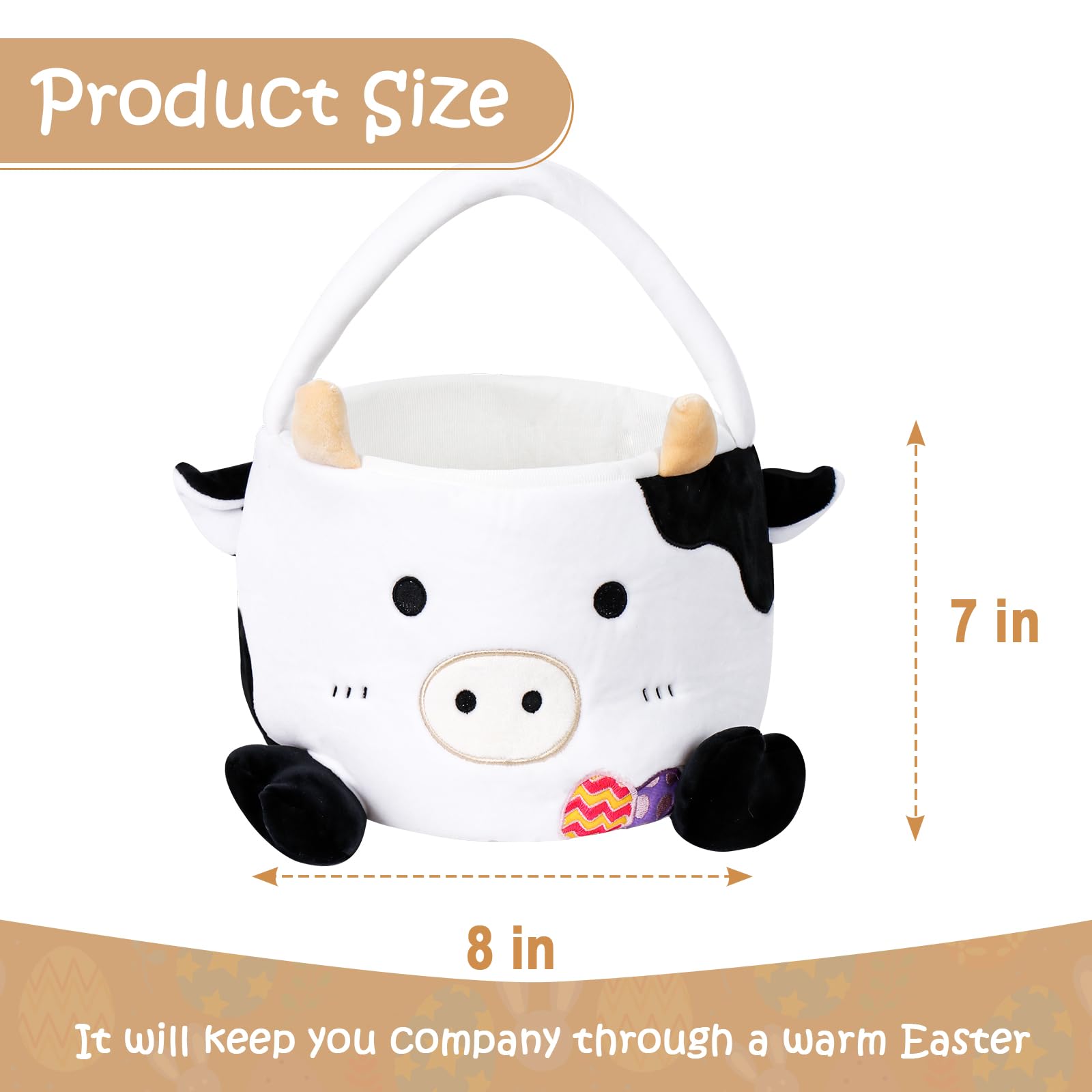 WePop cow-face basket close-up shows soft, durable fabric