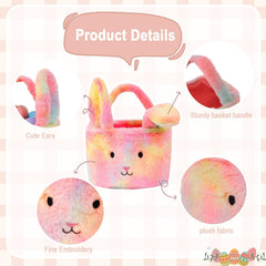 Wepop Easter basket measures 8x7 inches with a sturdy handle