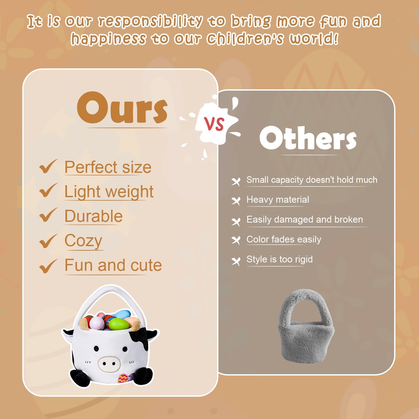 WePop kids Easter egg hunt basket helps keep treasures organized