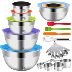 WEPSEN mixing bowls with lids in a 5-piece set for versatile prep.