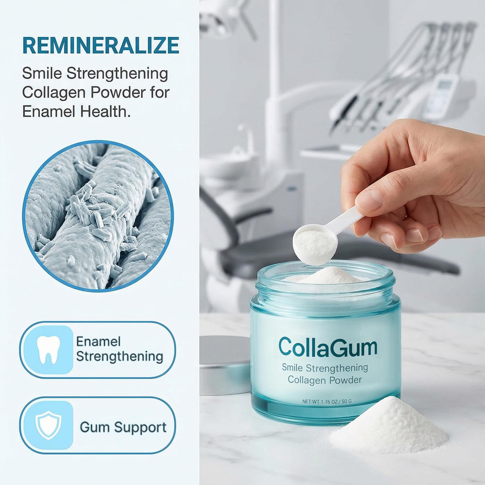 WERANOZ brushing session scene showcasing smooth brushing with collagen-infused powder.