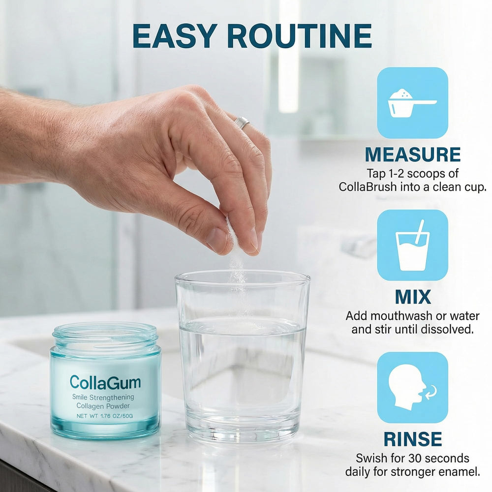 WERANOZ gums and teeth care focus suggesting strengthened gums.