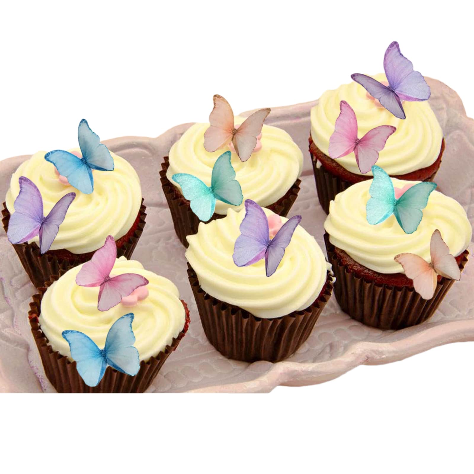 Weraru butterfly wafer topper creates a subtle 3D fold on cake.