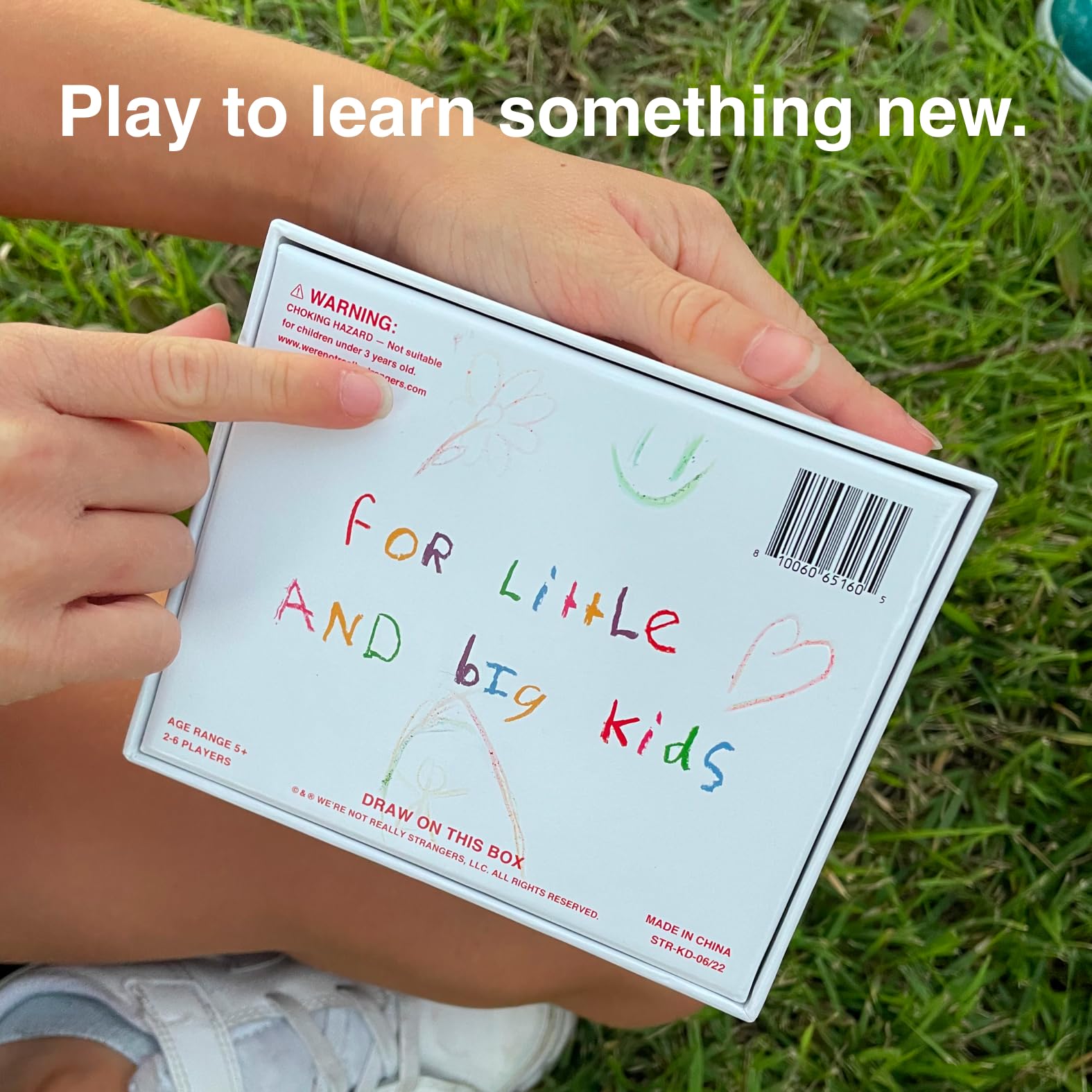 WE'RE NOT REALLY STRANGERS Kids Edition packaging keeps everything organized and portable.