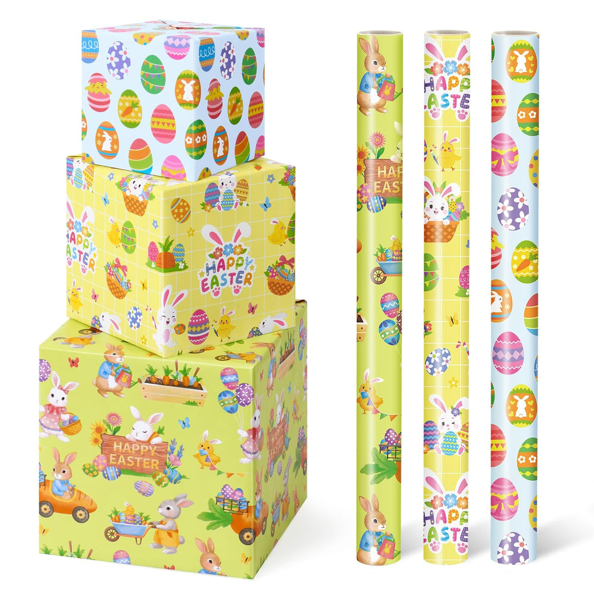 WERNNSAI blue eggs wrapping paper for Easter gift presentation with crisp patterns.