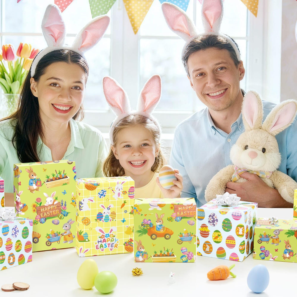 WERNNSAI green bunnies pattern wrapping paper ideal for baby showers.