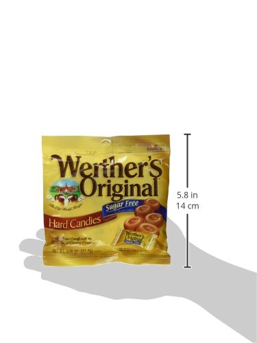Werther's Original sugar-free hard candies 3-pack close-up, classic caramel-flavor appeal