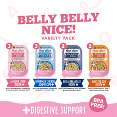 Variety pack label on Weruva Meals N More for convenient dog meals