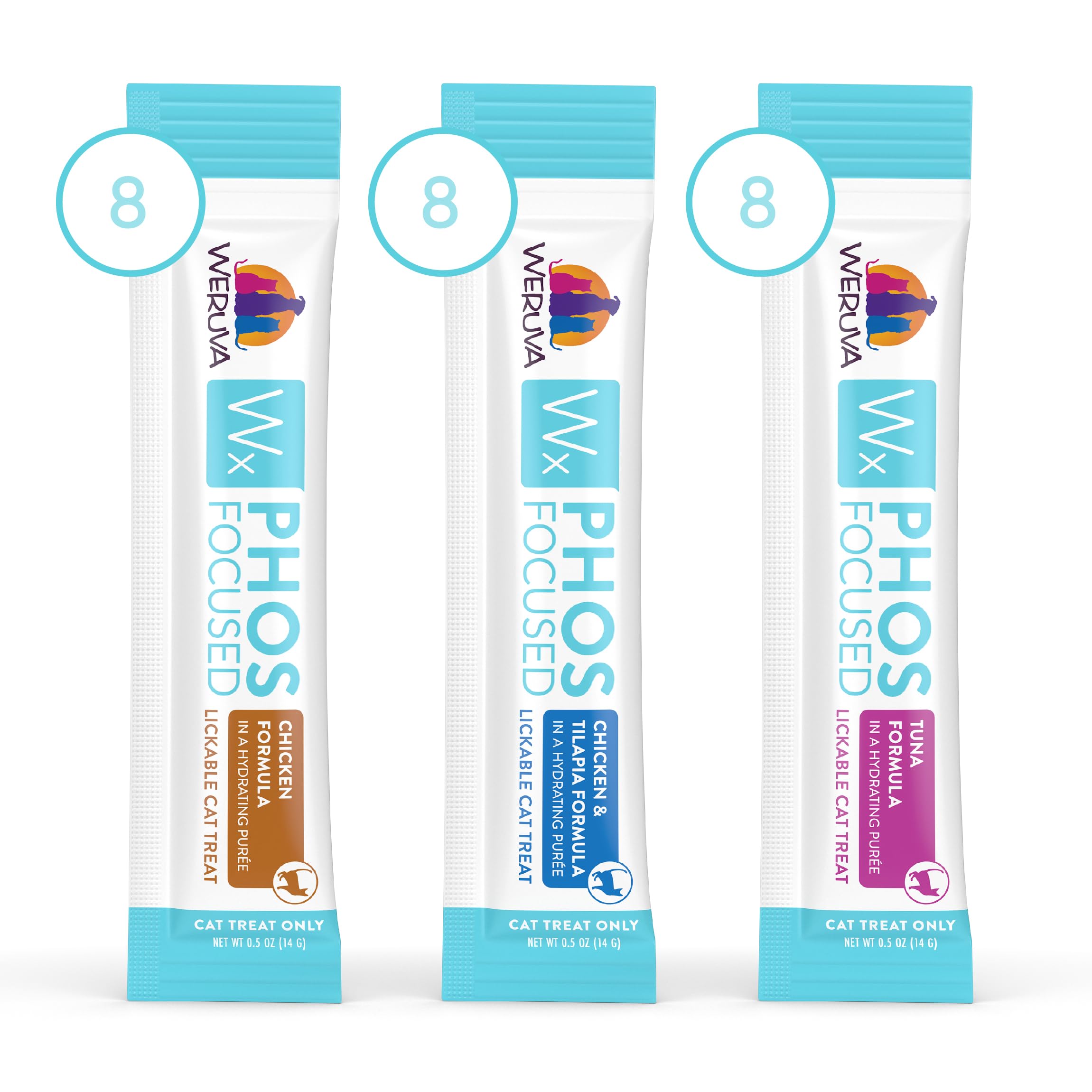 Weruva Wx Phos Focused 24-pack-tubes: convenient daily treats for quick serving.