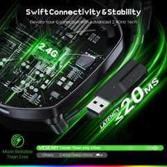 WESEARY headset low latency for responsive gameplay.
