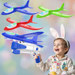 Wesfuner 3-pack foam airplanes and launcher kit for outdoor play.