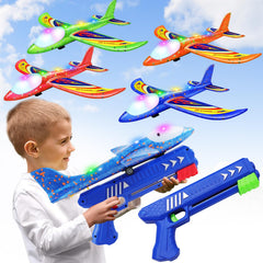 Wesfuner airplane launcher front view highlighting durable snaps for lasting play