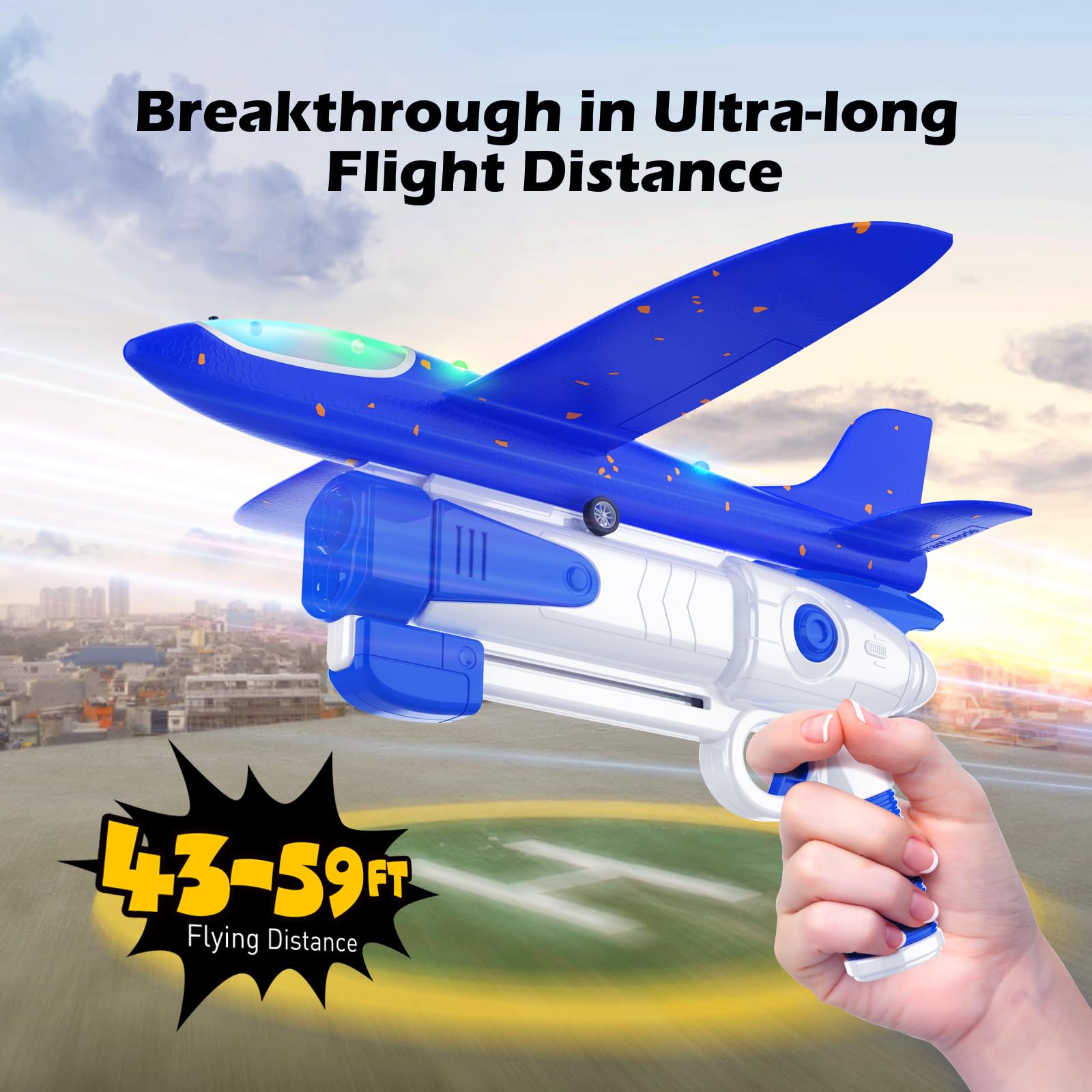Wesfuner outdoor kids play scene with planes in action.