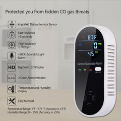 WESHLGD CO gas meter displays temperature and humidity clearly.