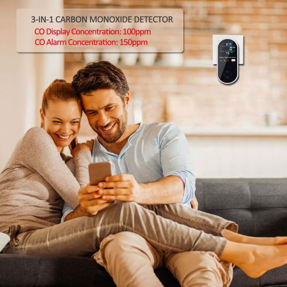 WESHLGD compact CO detector with a large LCD screen for night visibility.