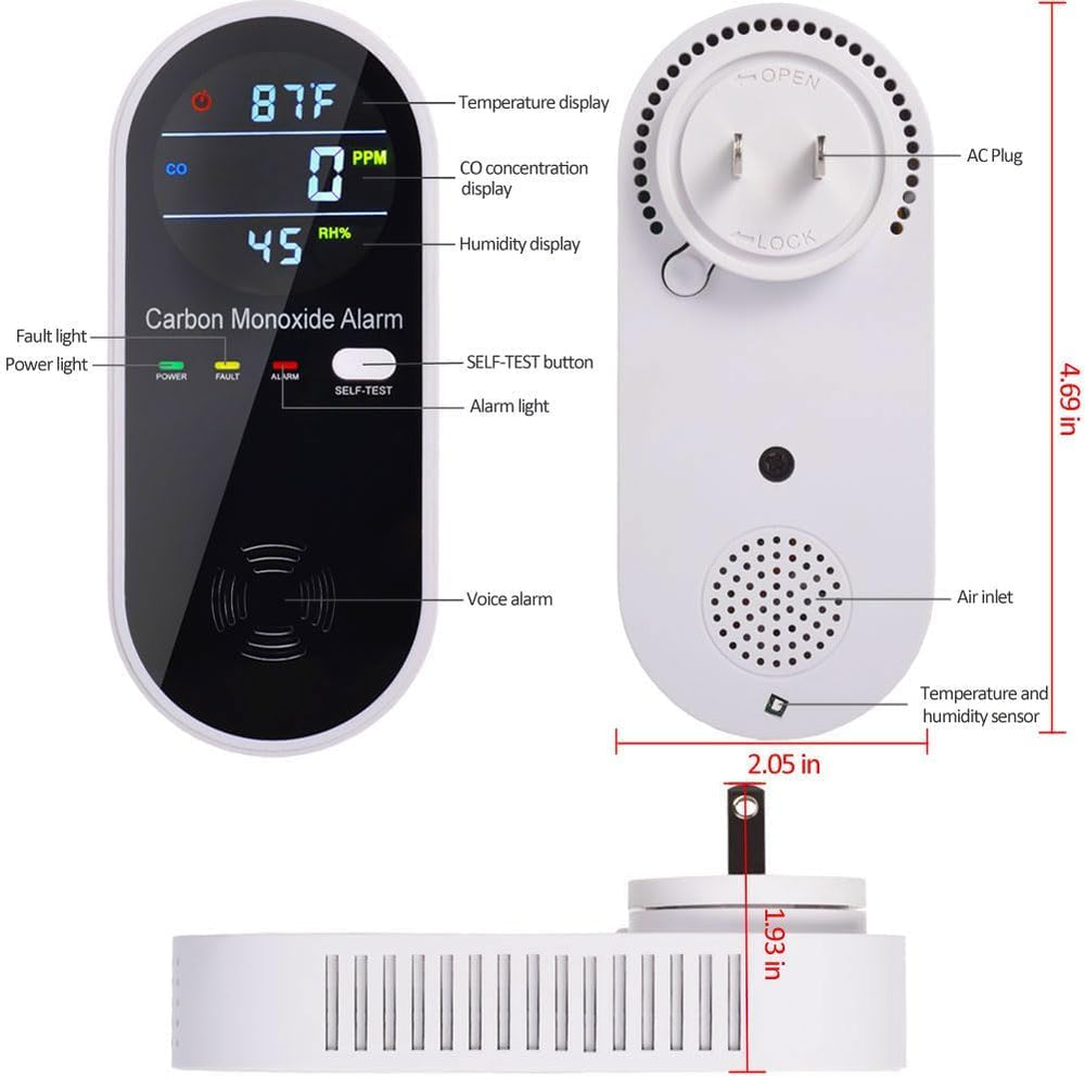 WESHLGD portable CO detector suitable for travel and camping adventures.