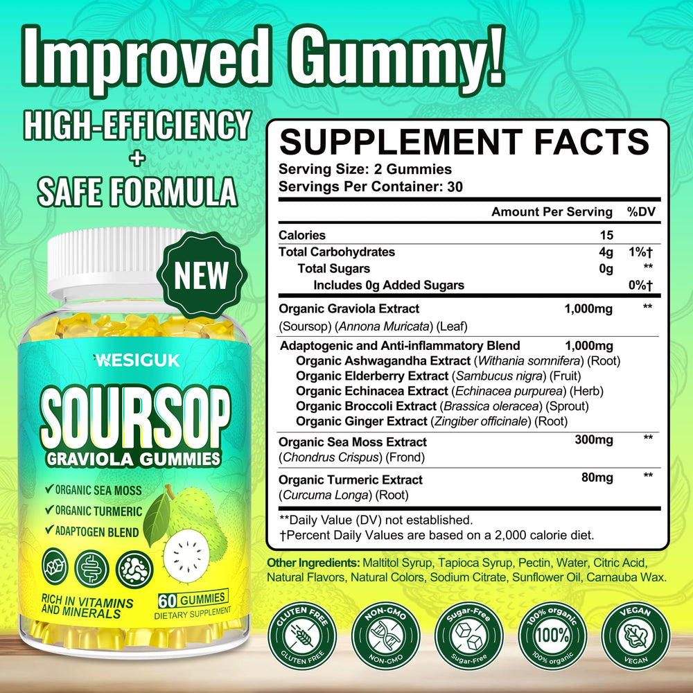 Close-up of zero sugar Wesiguk gummies with lemon-berry flavor