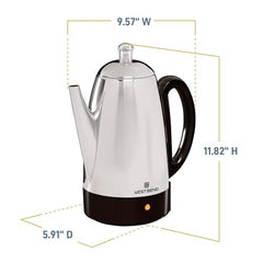 West Bend percolator detachable cord enables table service and easy hosting