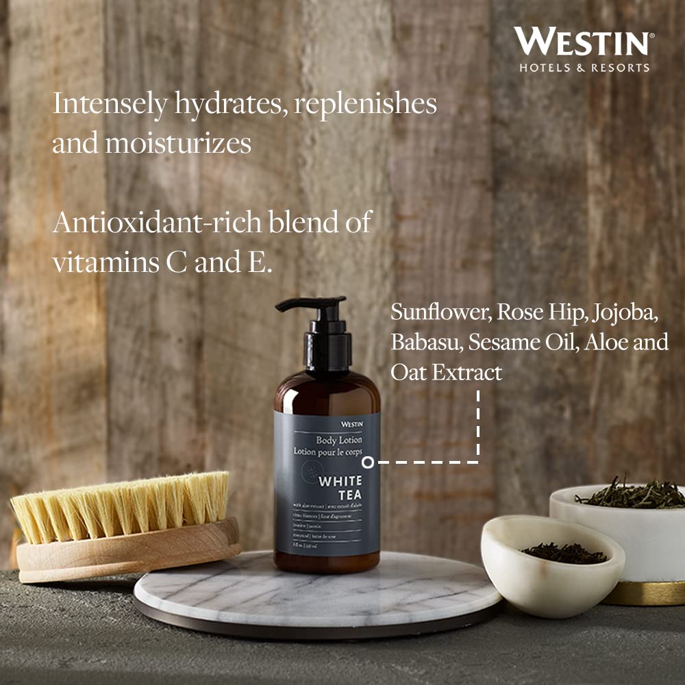 Westin White Tea Aloe non-greasy formula leaves skin velvety.