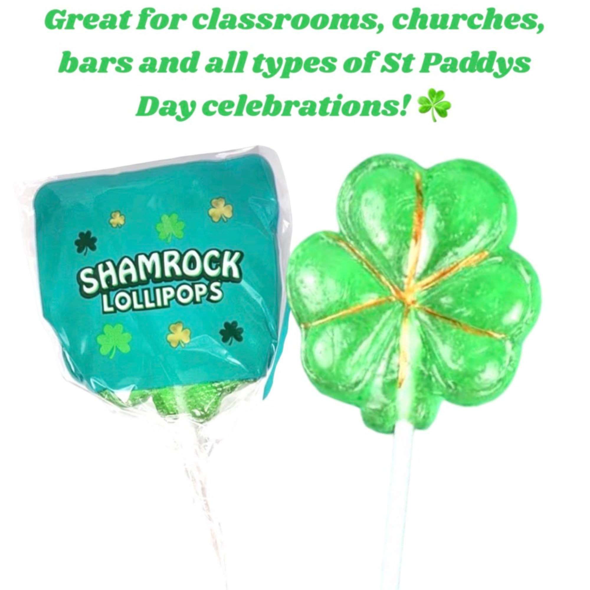 Westmon Works Shamrock Lollipops individually wrapped for hygienic sharing at events.