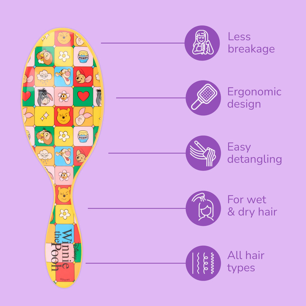 Wet Brush Winnie the Pooh ergonomic handle emphasizes comfortable grip during brushing.