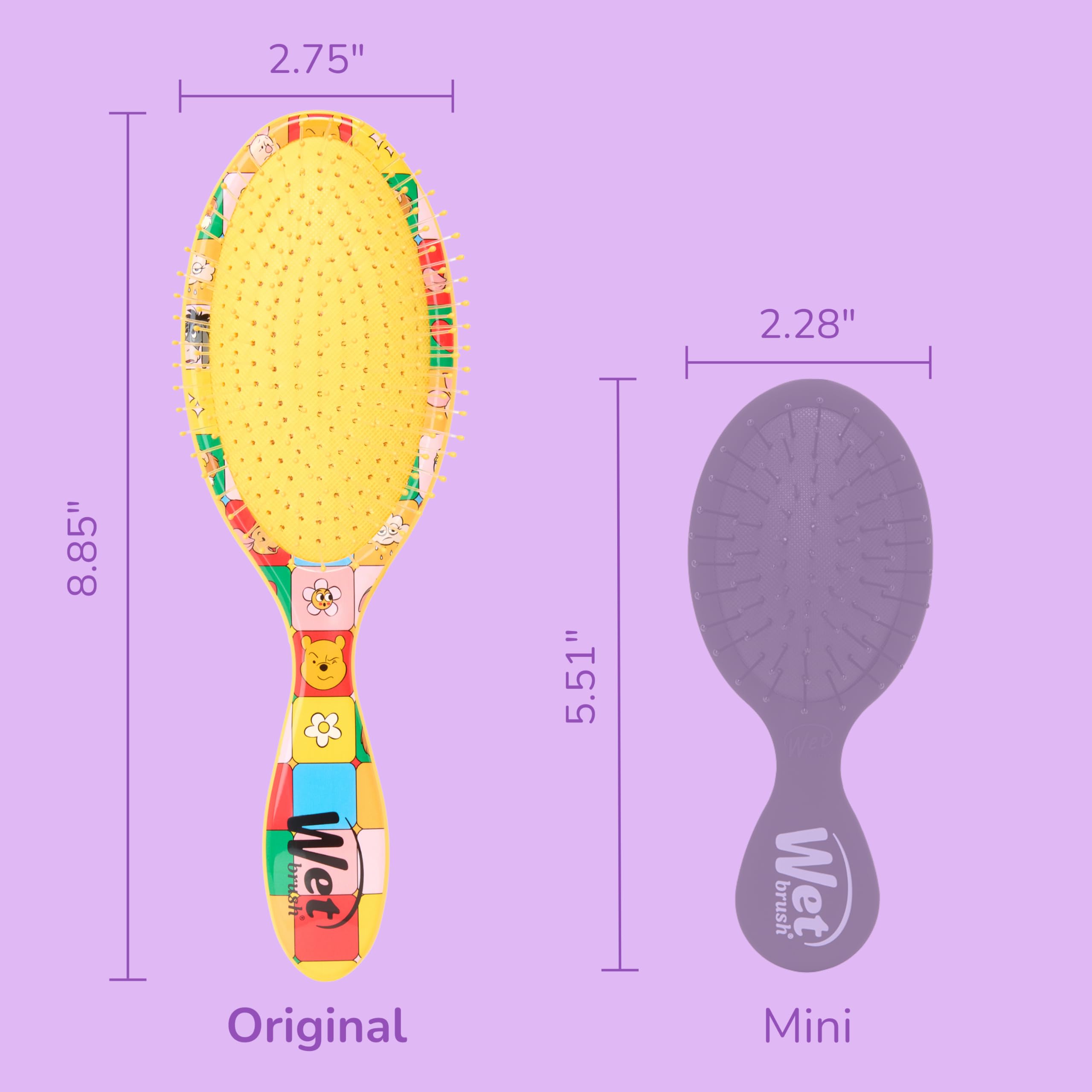 Wet Brush Winnie the Pooh use on wet hair reduces pulling during detangling.