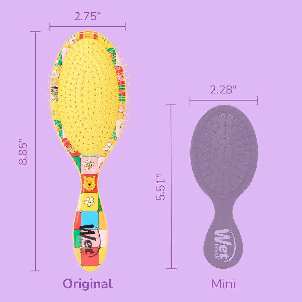 Wet Brush Winnie the Pooh use on wet hair reduces pulling during detangling.