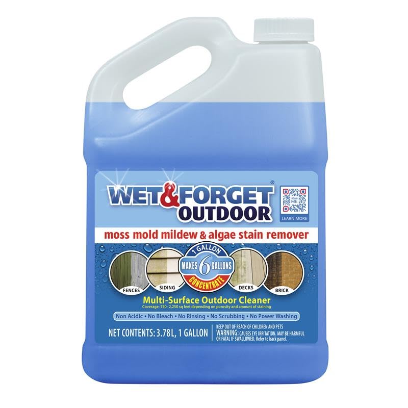 Wet & Forget concentrate bottle for easy outdoor stain removal