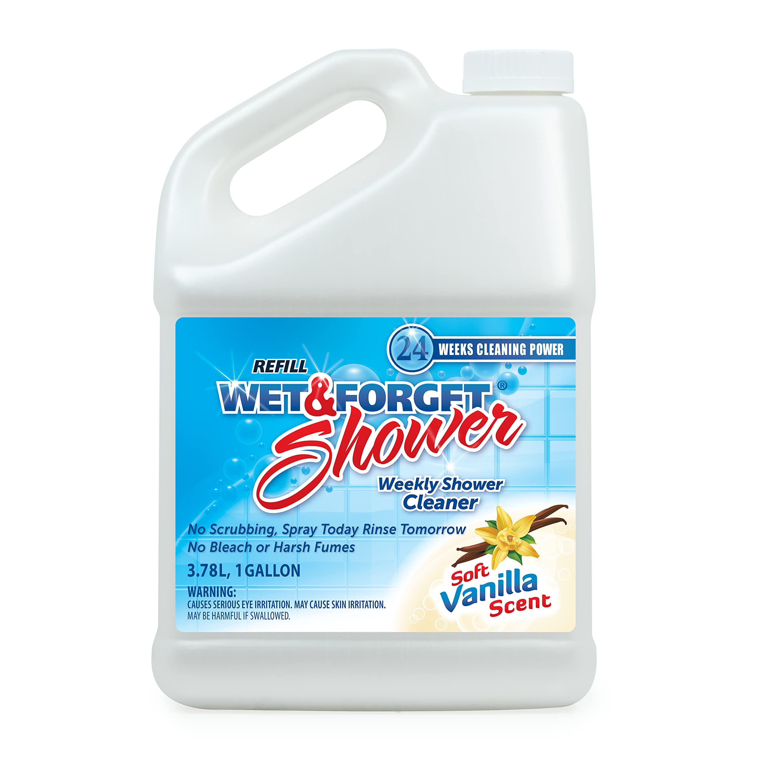 Wet & Forget Shower bottle 128oz for effortless weekly bathroom cleaning.