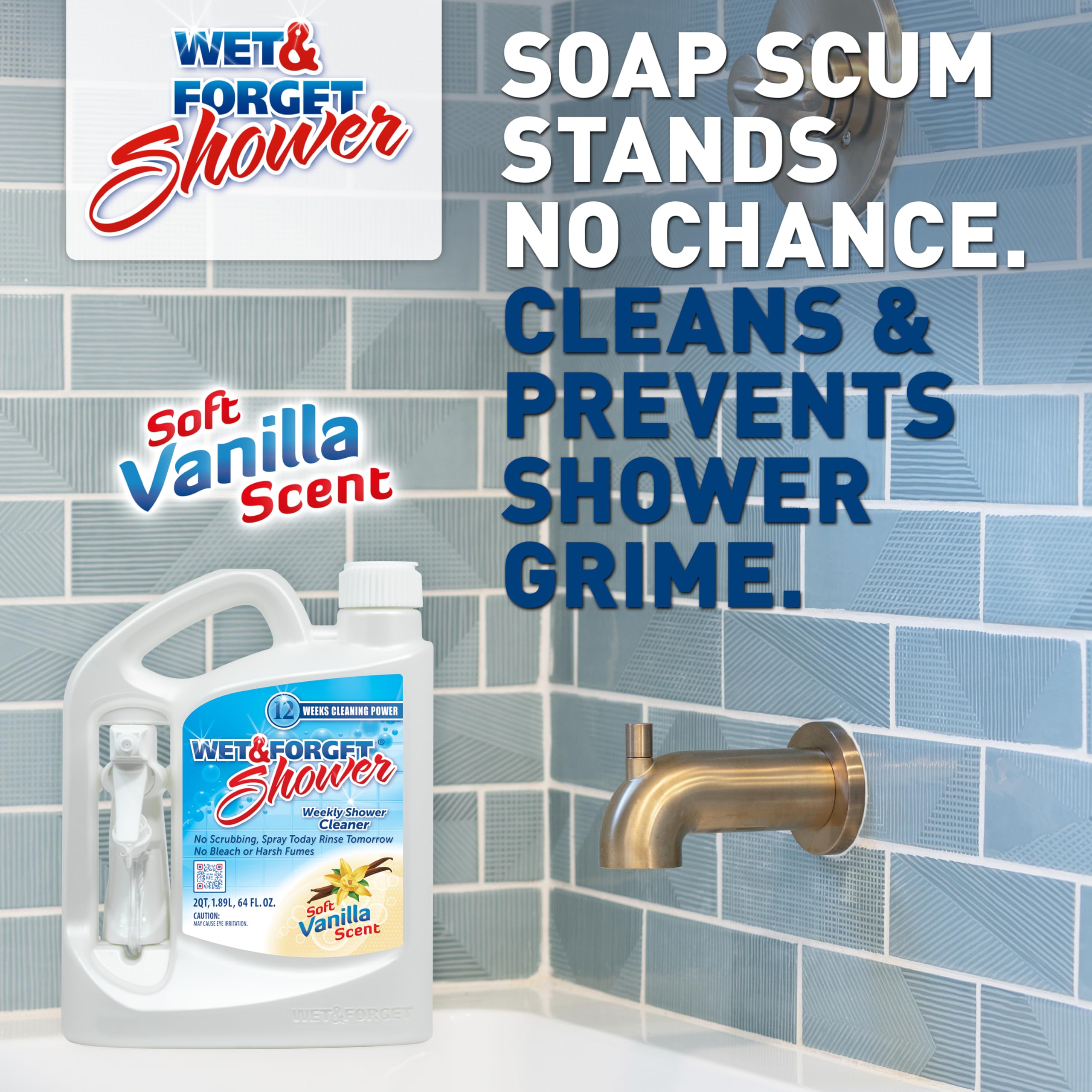 Wet & Forget Shower vanilla scent for a pleasant bathroom aroma.