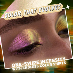 Wet n Wild Chameleon Chrome Eyeshadow Starlight Fever applied on crease for dimension.