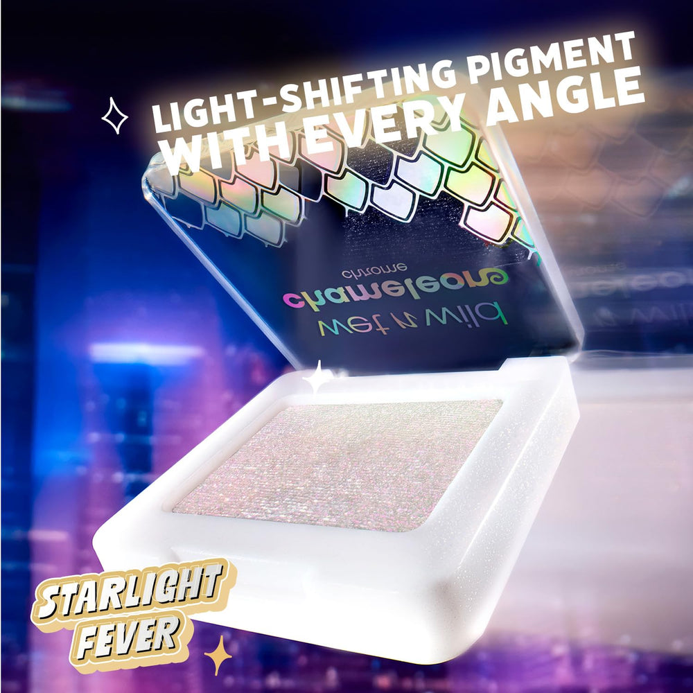 Wet n Wild Chameleon Chrome Eyeshadow Starlight Fever reflective pearls glow.