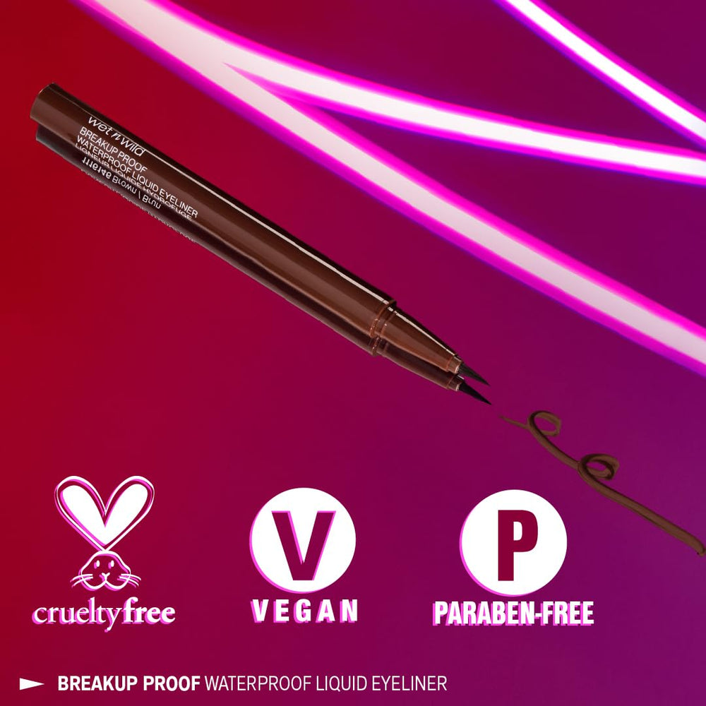 wet n wild Mega Last Breakup Proof Liquid Eyeliner long-wear bottle design and cap