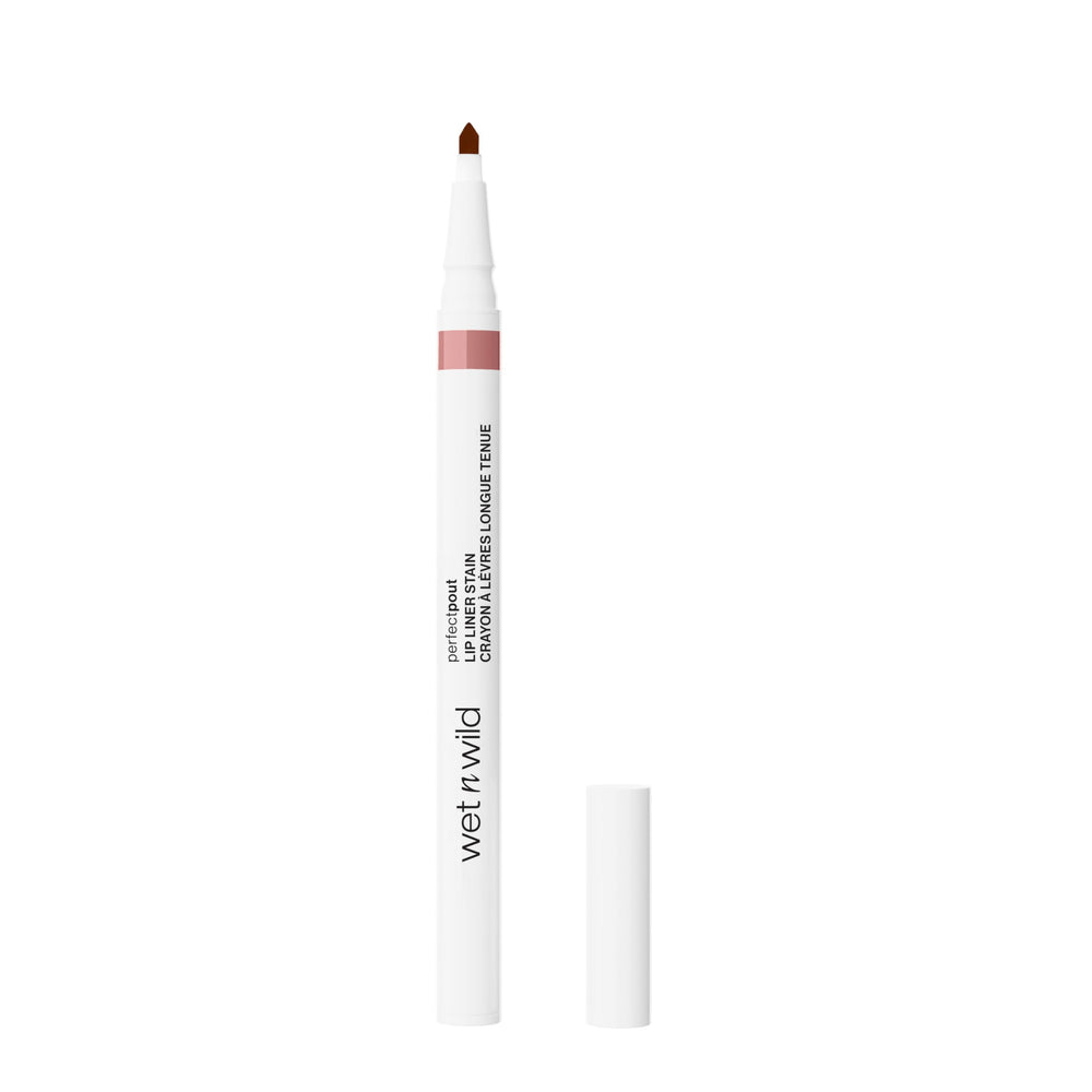 wet n wild Perfect Pout Lip Liner Stain natural just-bitten look with vibrant color.