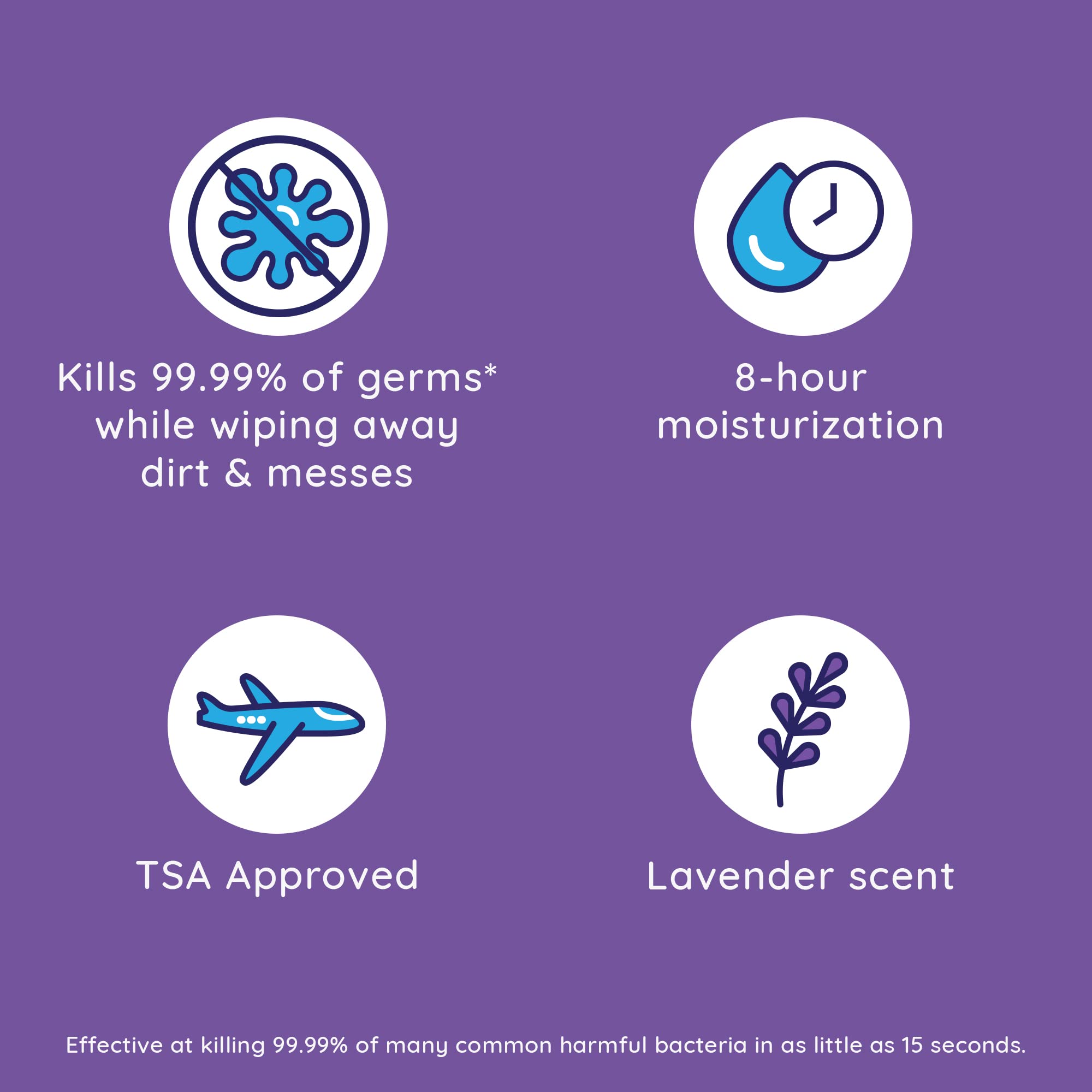 Close-up of Wet Ones lavender wipe texture and moisturizing formula