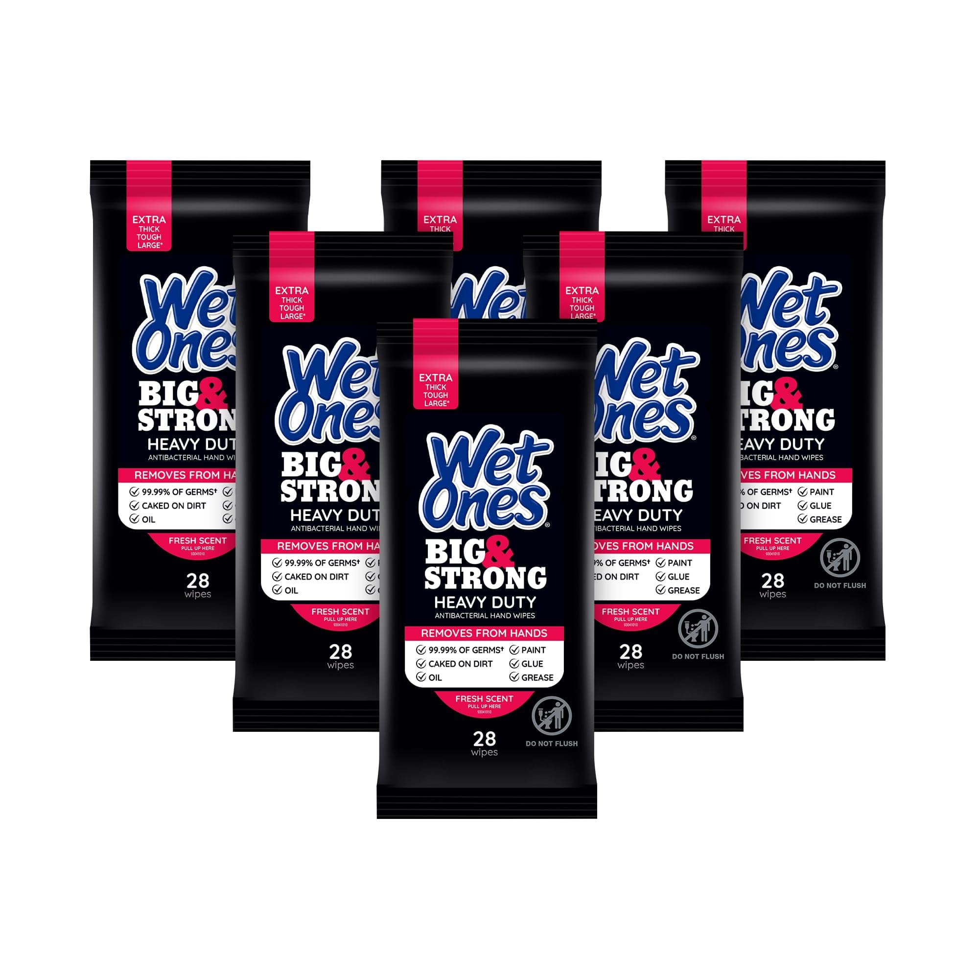 Wet Ones Big & Strong pack shot showing a convenient travel pouch