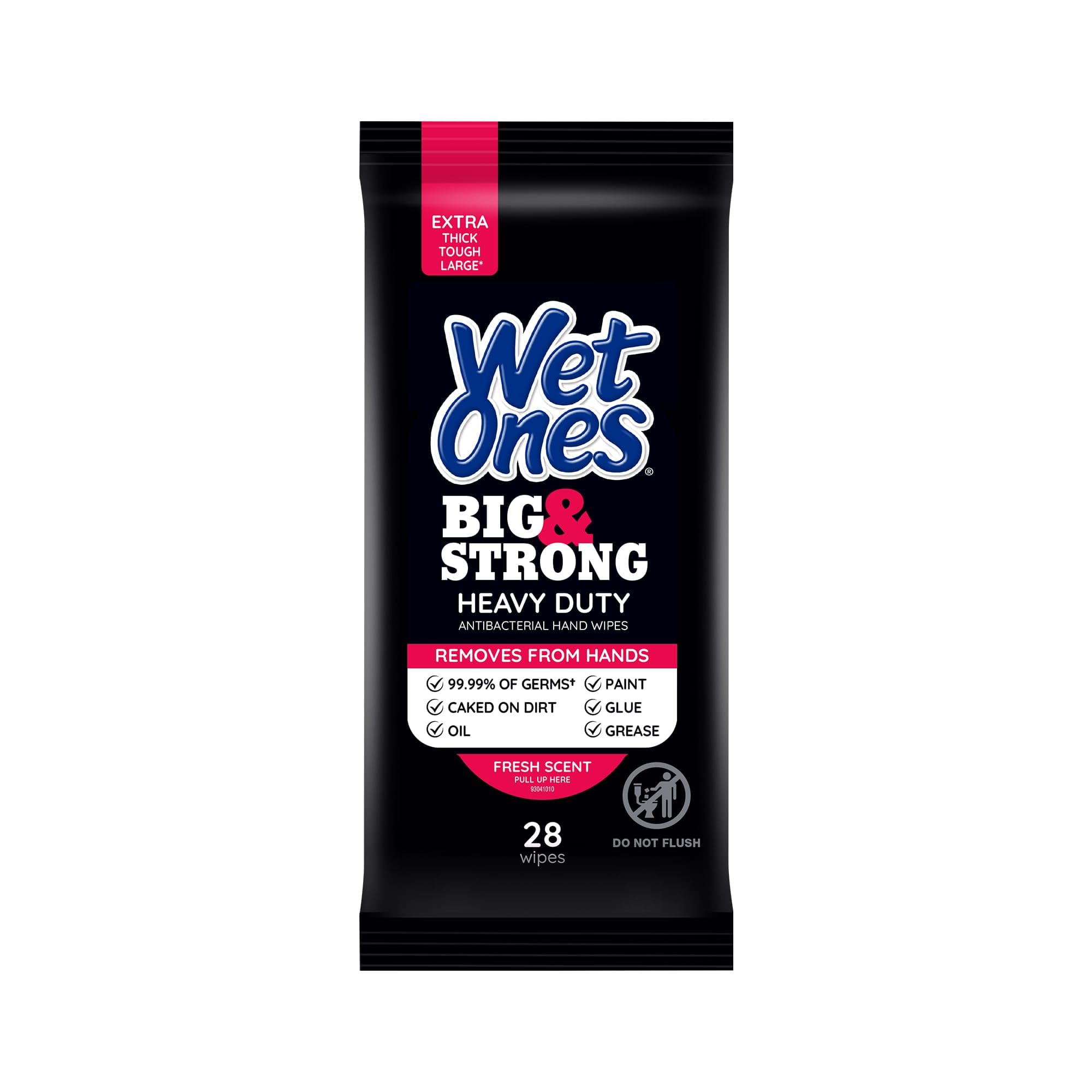 Wet Ones Big & Strong wipe close-up reveals thick, textured premium wipe