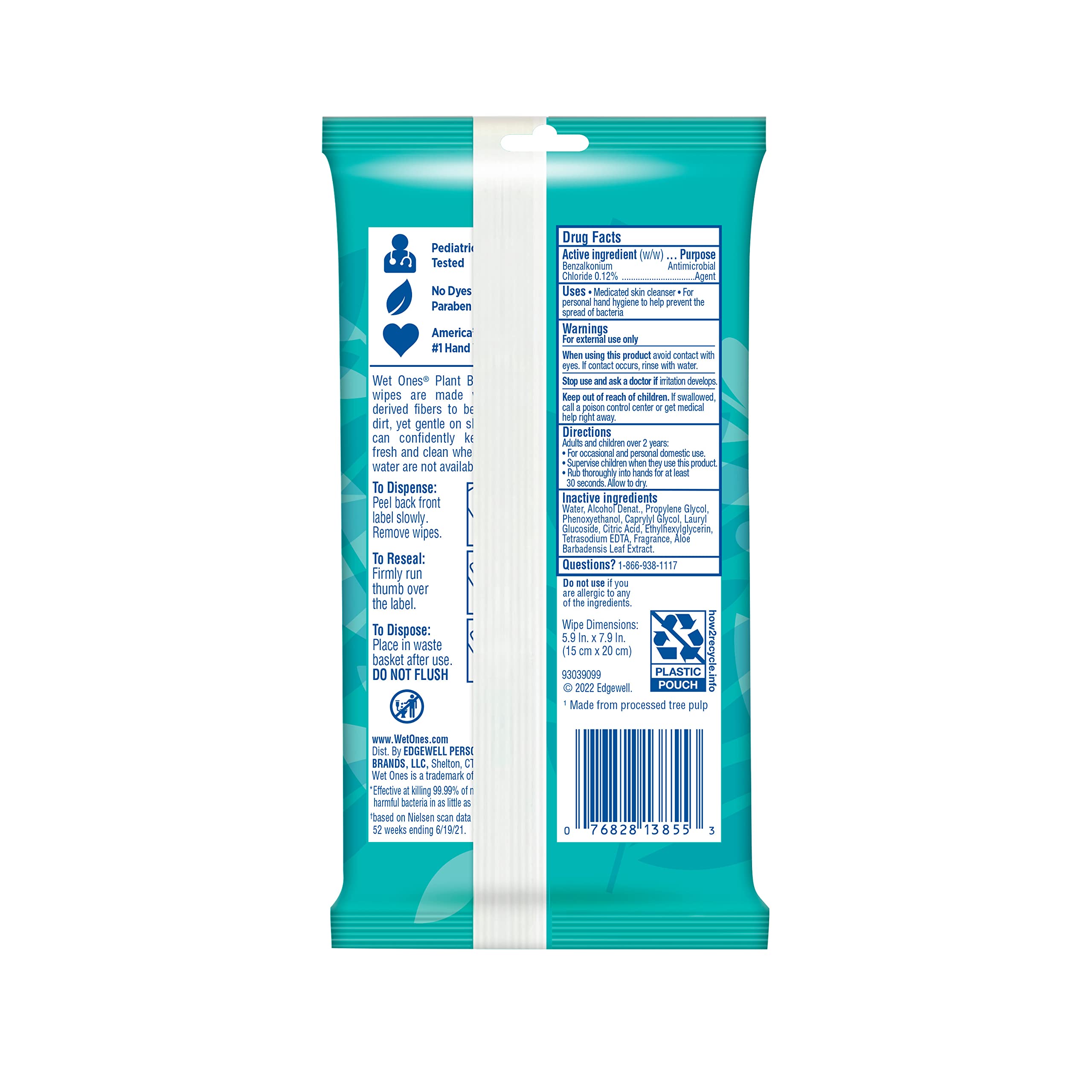 Wet Ones wipes for camping and gardening situations.