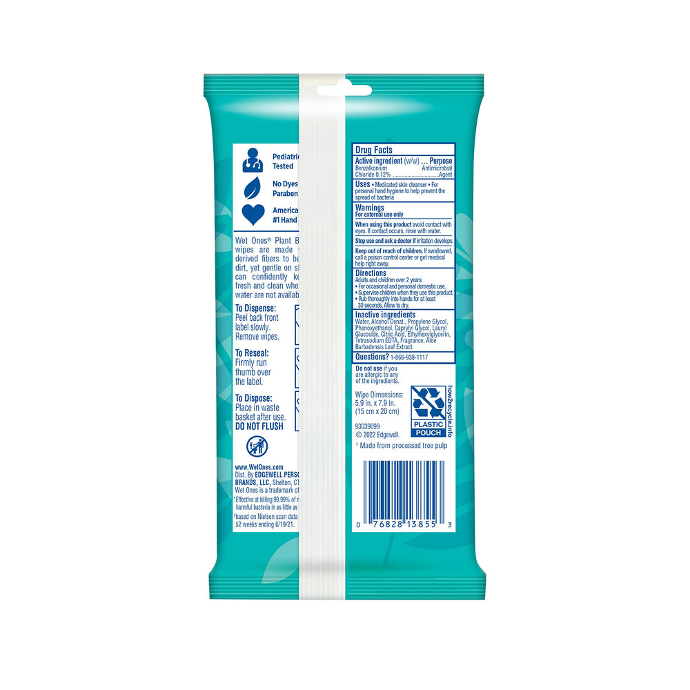 Wet Ones wipes for camping and gardening situations.
