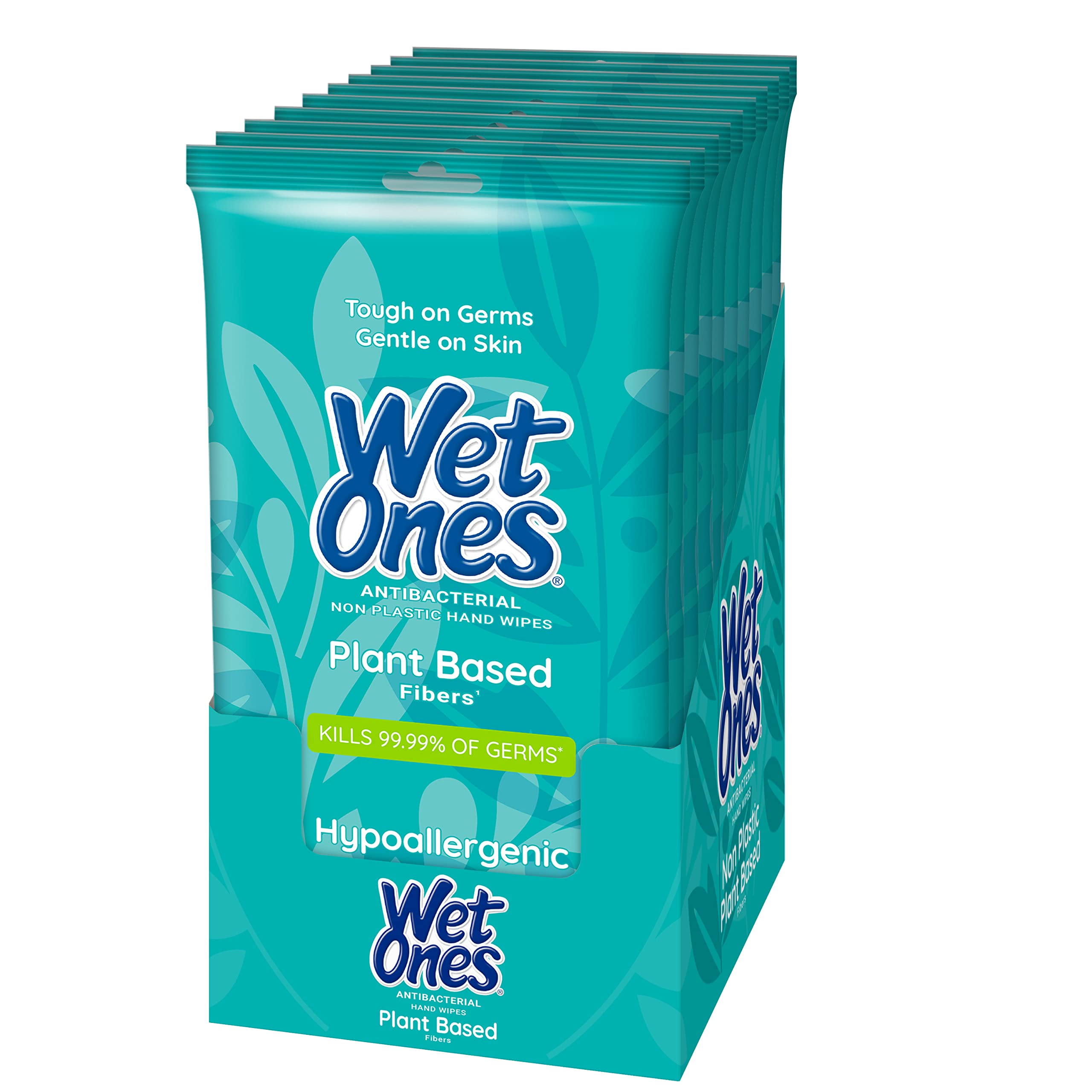Wet Ones biodegradable wipes plant-based fiber close-up showing soft texture for gentle cleaning.