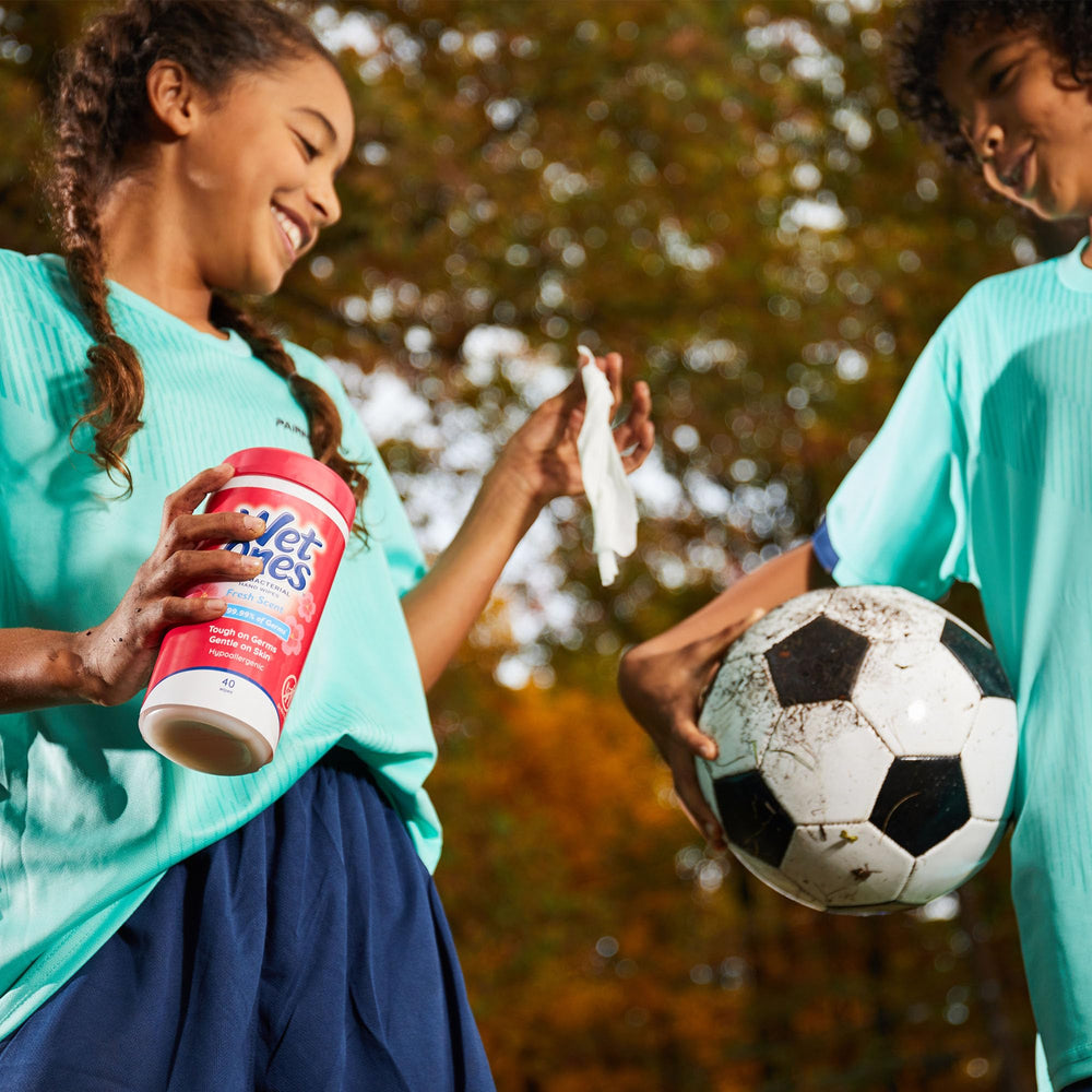 Pediatrician tested Wet Ones wipes provide reliable sanitizing without irritation.
