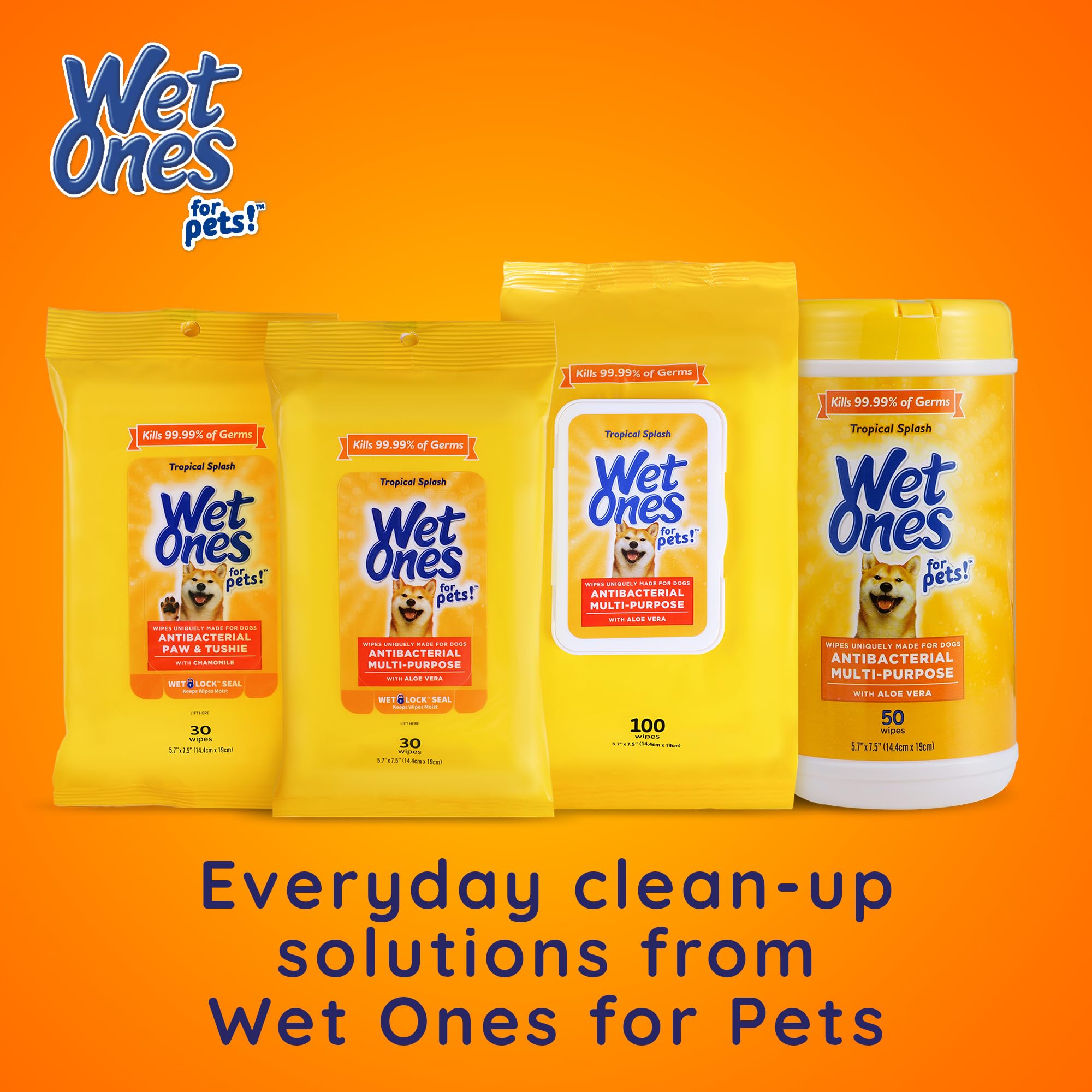 Wet Ones for Pets 50-count pack ready for travel and car storage