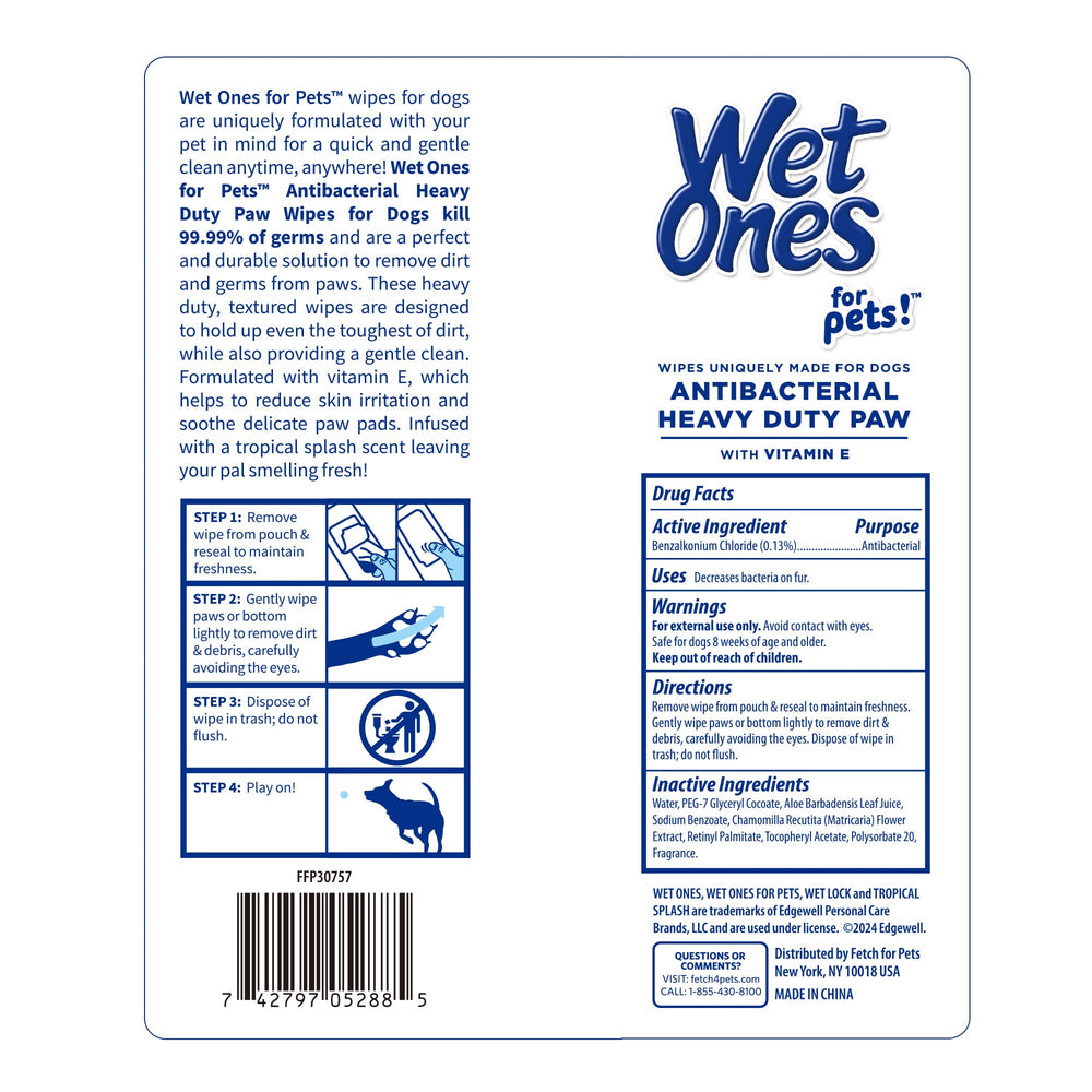 Wet Ones paw wipes on-the-go use without water needed