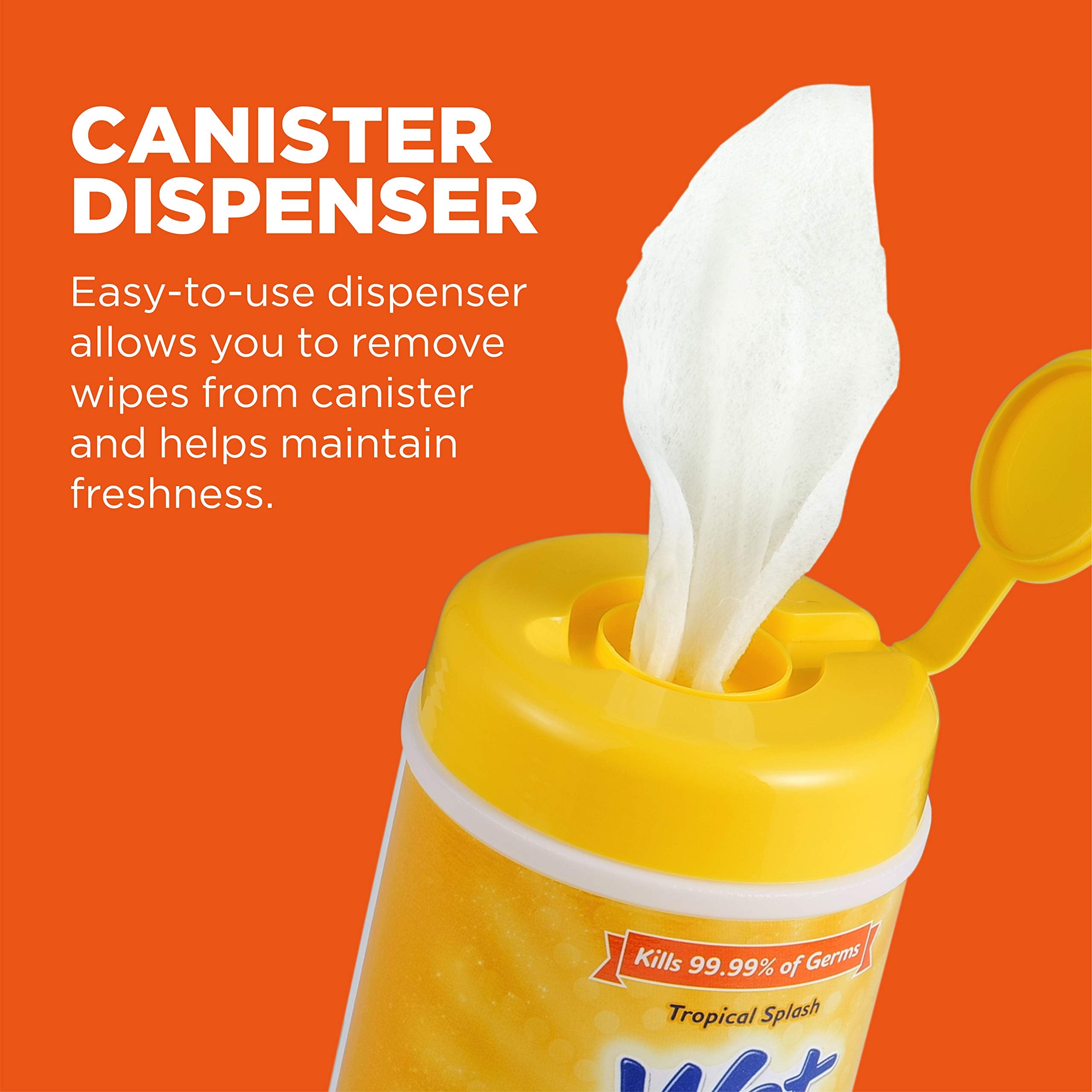 Wet Ones Pets large coverage wipes cover more area per pass for faster cleans.