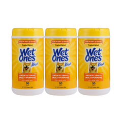 Wet Ones Pets tropical splash canister for quick post-walk cleanups.