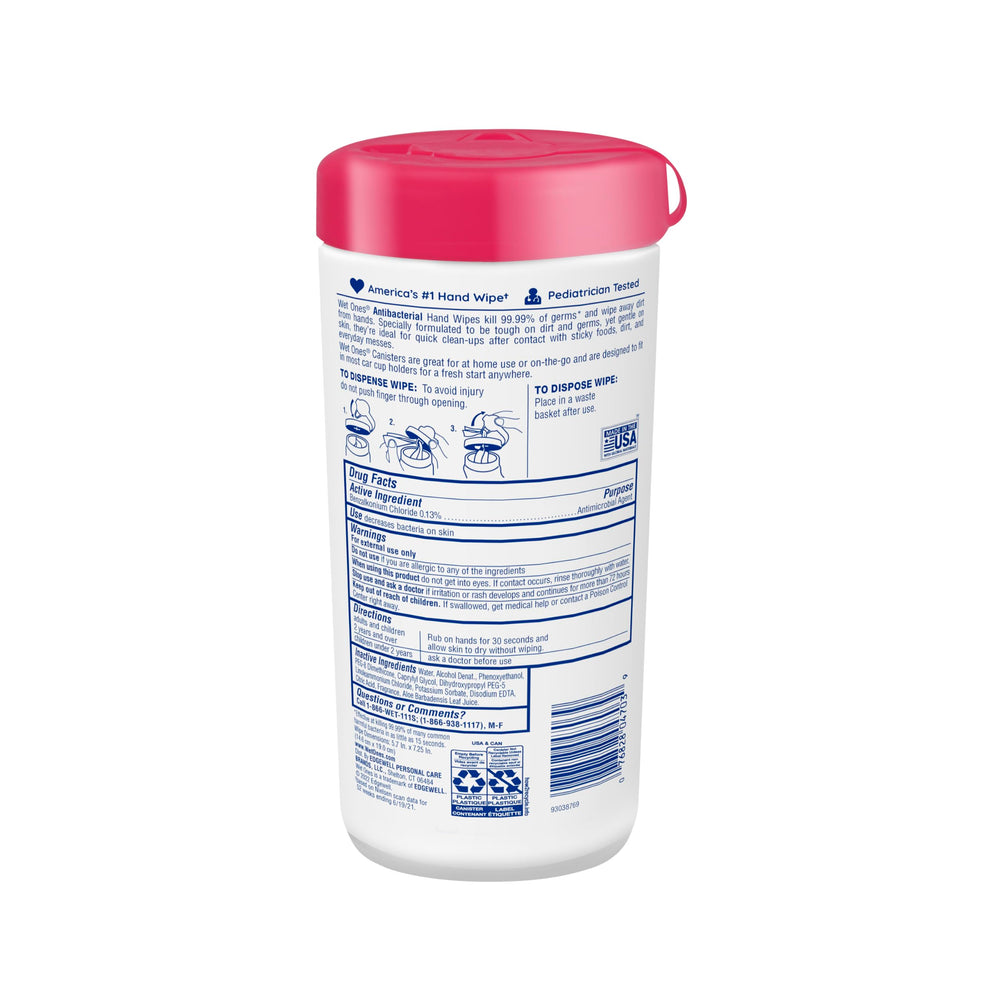 Family-friendly Wet Ones wipes suit school and car trips when messes appear.